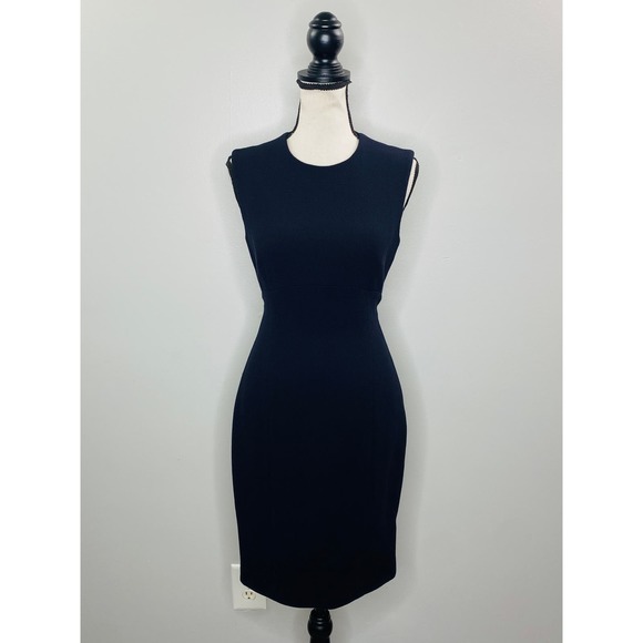 Escada Elements Black Wool Sheath Dress Womens 34 US 4 Career Cocktail Classic - Picture 1 of 7